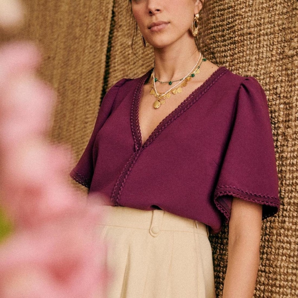 Sezane Purple Blouse